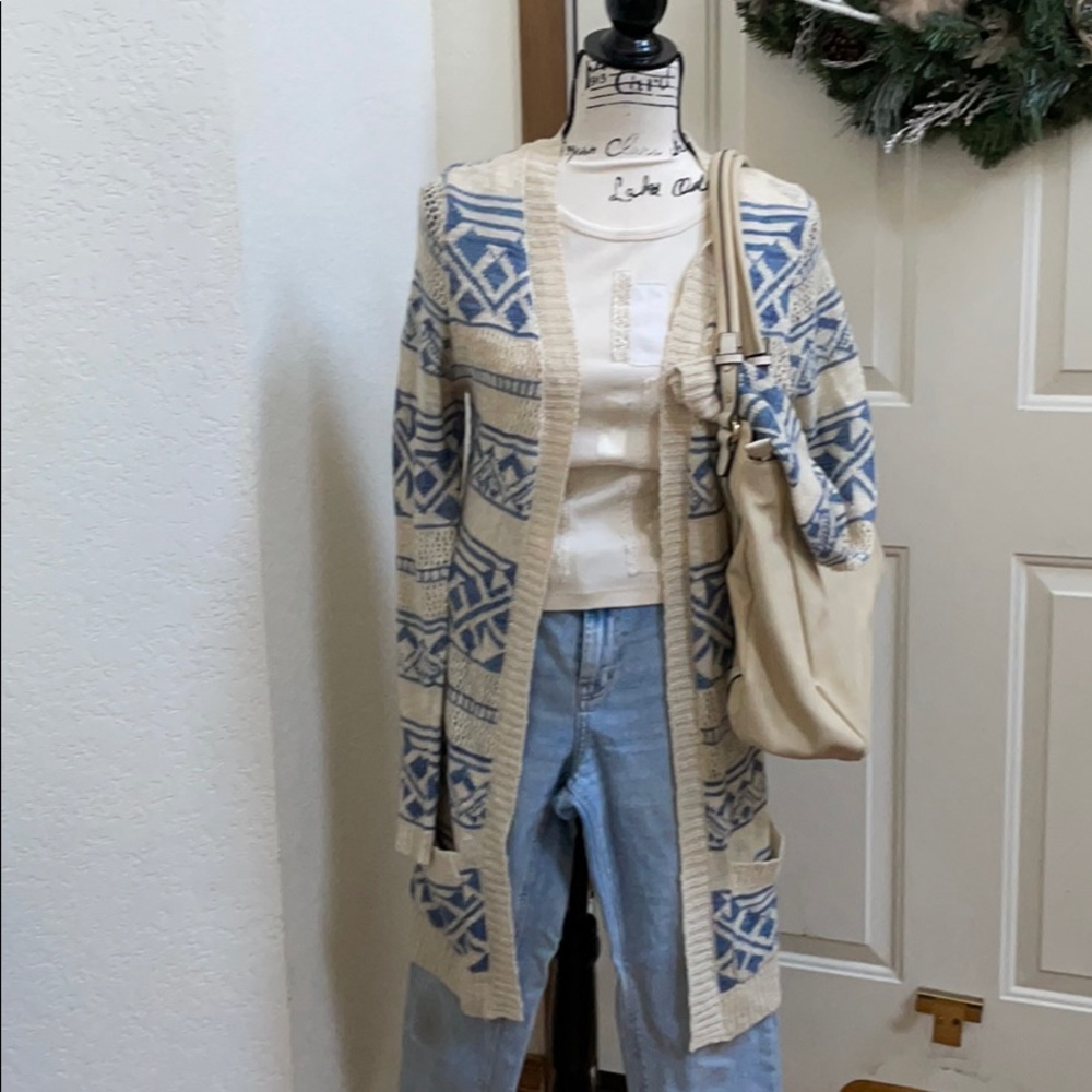 Pink Republic Striped Sweater Cardigan